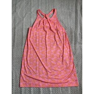 Vineyard Vines Women's Performance Fish Print Swing Dress Neon Rosa Pink Sz XL